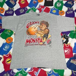 VTG 1990s NBA Brian Grant Portland Trail Blazers Mens Sz XL T-Shirt Basketball